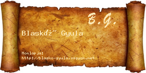 Blaskó Gyula névjegykártya