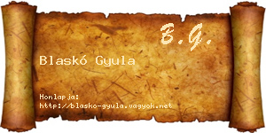 Blaskó Gyula névjegykártya