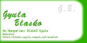 gyula blasko business card